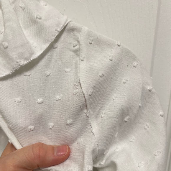 Martina Charlotte White Swiss Dot Bow Blouse - Picture 9 of 13